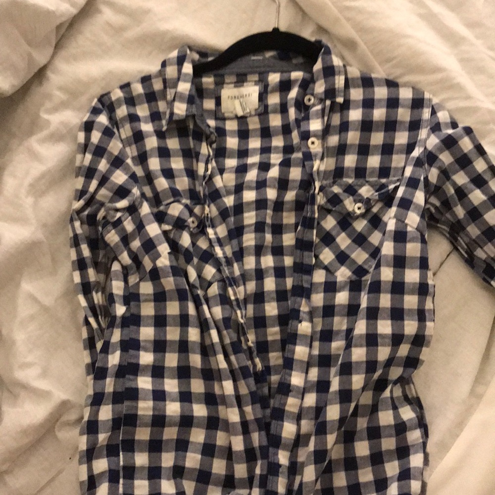 F21 Blue Gingham shirt